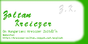 zoltan kreiczer business card